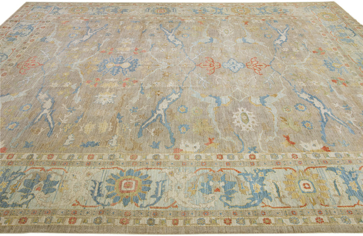 Modern Sultanabad Wool Rug 15 X 19