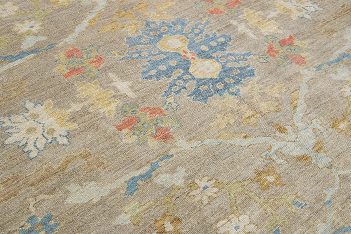 Modern Sultanabad Wool Rug 15 X 19