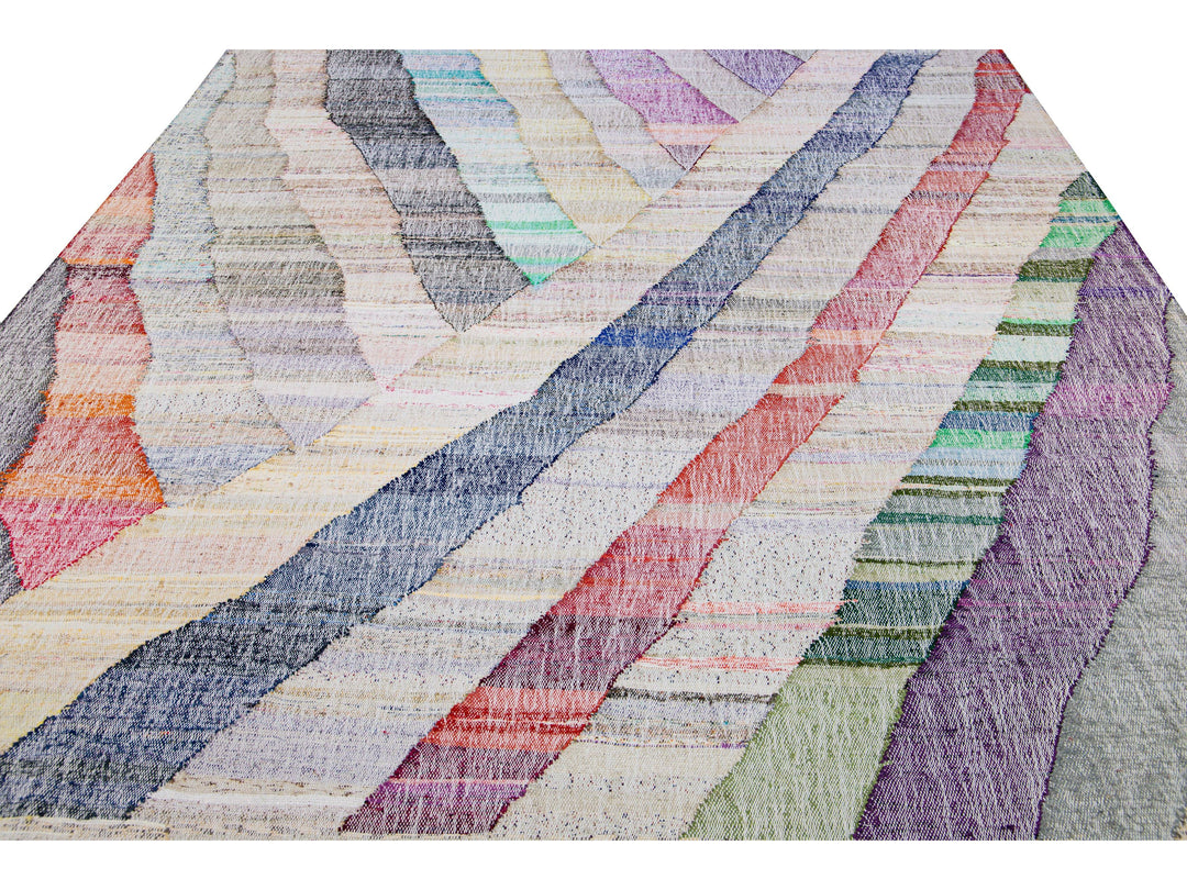 Vintage Kilim Wool Rug 9 X 14