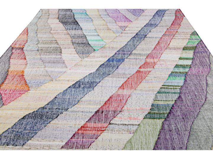 Vintage Kilim Wool Rug 9 X 14