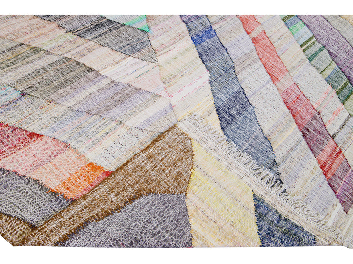 Vintage Kilim Wool Rug 9 X 14