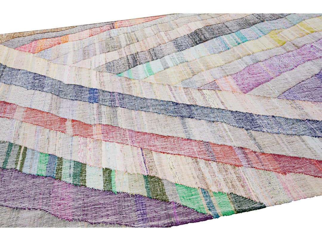 Vintage Kilim Wool Rug 9 X 14