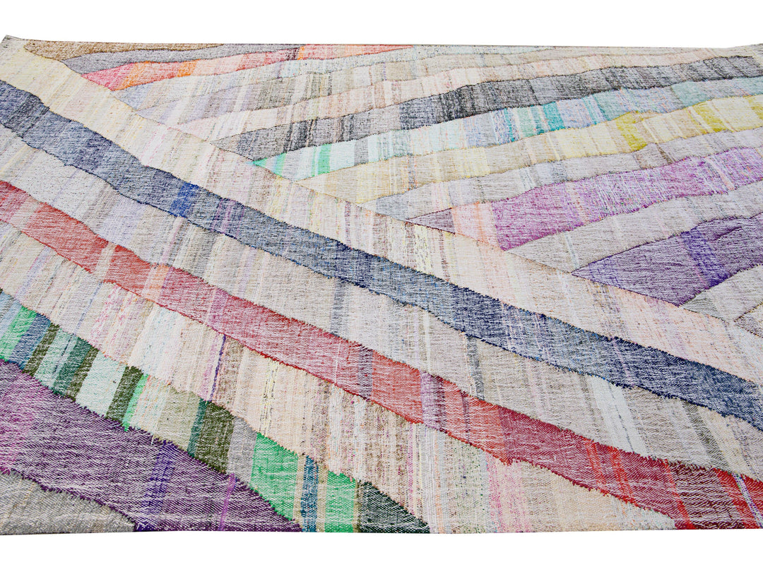 Vintage Kilim Wool Rug 9 X 14