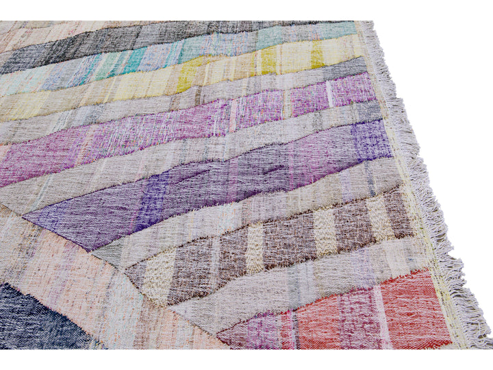 Vintage Kilim Wool Rug 9 X 14