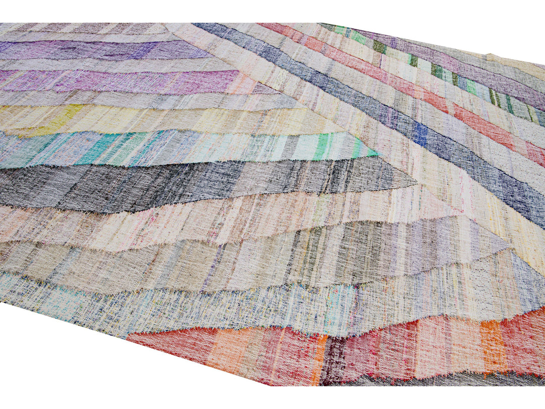 Vintage Kilim Wool Rug 9 X 14