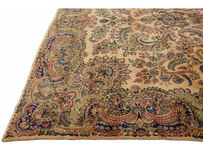 Antique Kerman Wool Rug 10 X 14