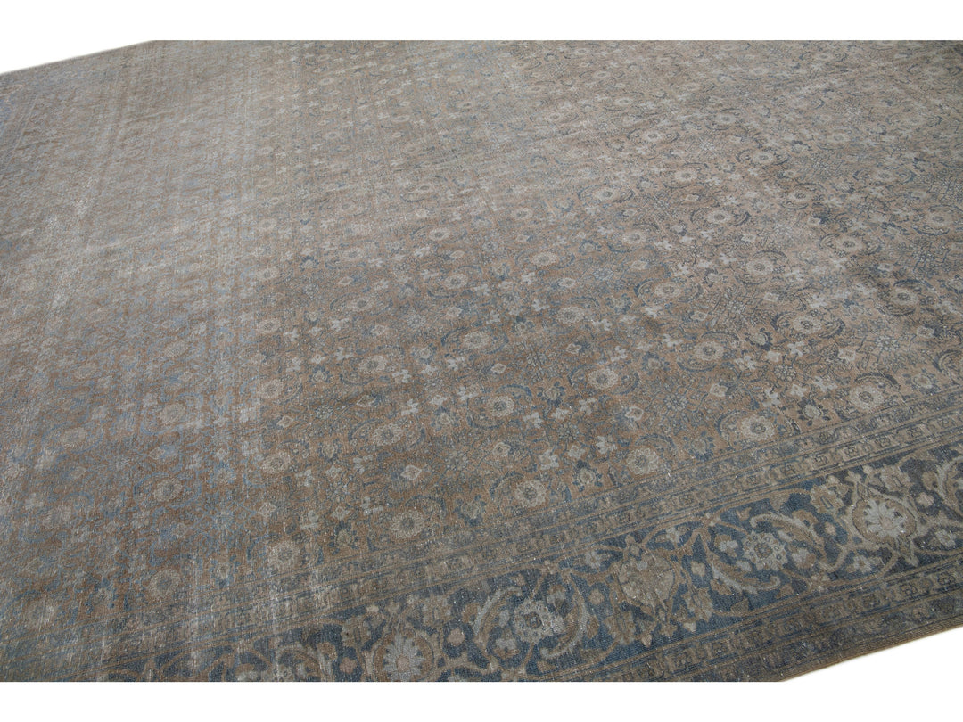 Antique Tabriz Wool Rug 12 X 15