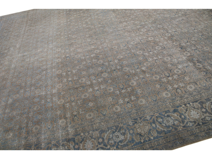 Antique Tabriz Wool Rug 12 X 15