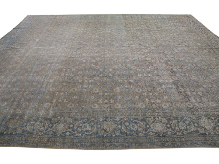Antique Tabriz Wool Rug 12 X 15