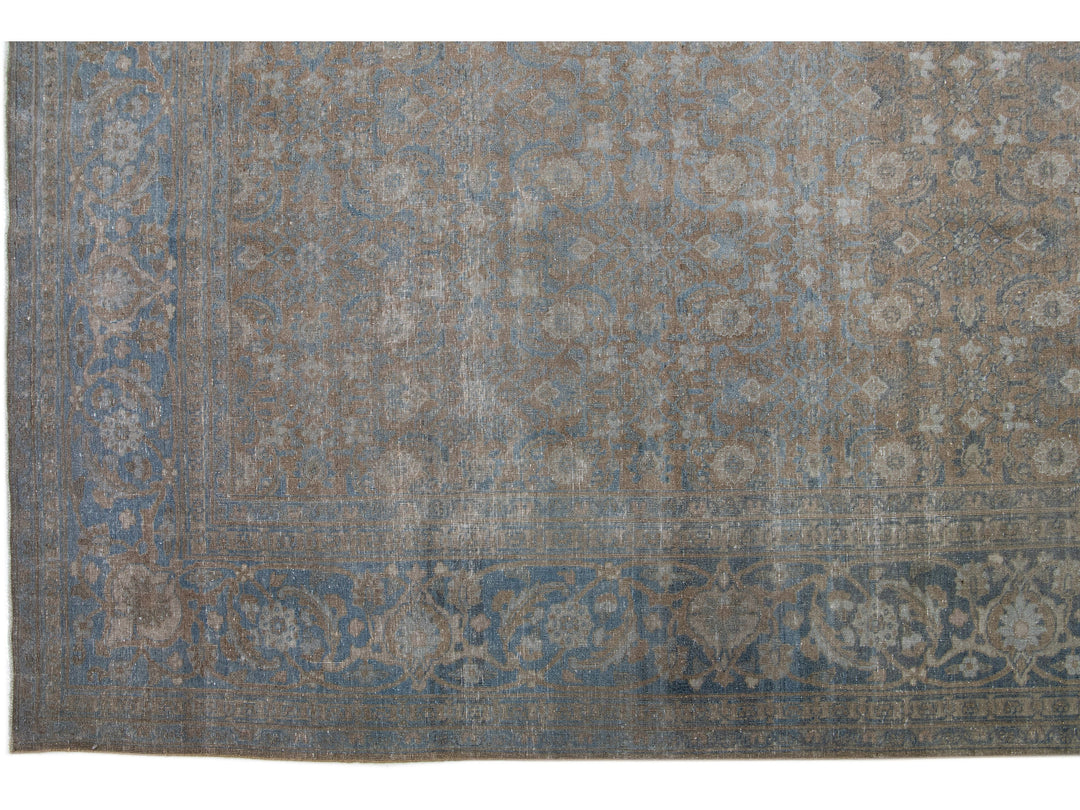 Antique Tabriz Wool Rug 12 X 15