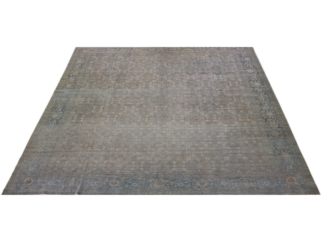 Antique Tabriz Wool Rug 12 X 15