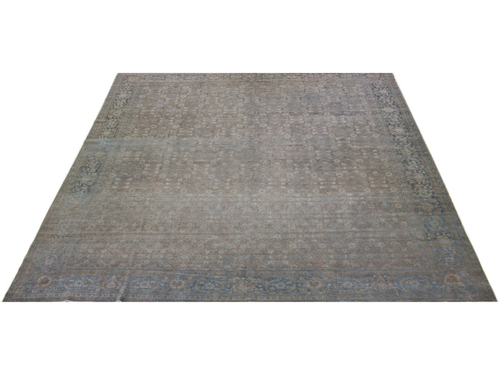 Antique Tabriz Wool Rug 12 X 15