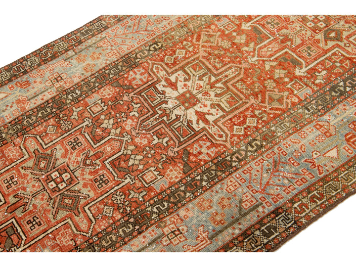 Antique Heriz Wool Runner 3 X 14