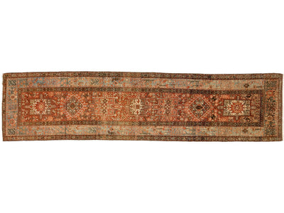 Antique Heriz Wool Runner 3 X 14