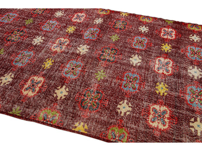 Vintage Turkish Deco Wool Rug 6 X 8