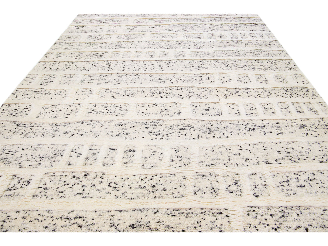Modern Moroccan Wool Rug 10 X 14