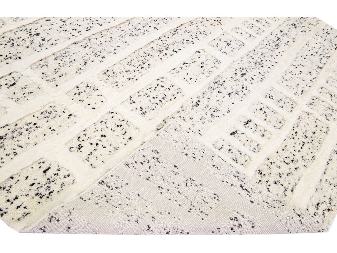 Modern Moroccan Wool Rug 10 X 14