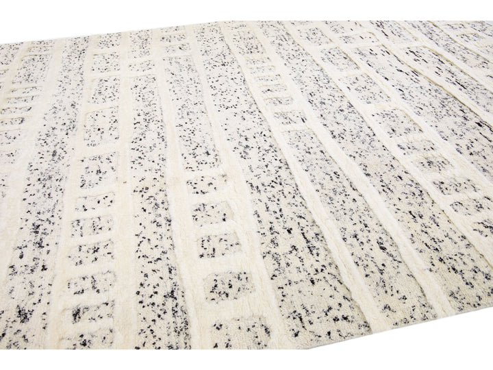 Modern Moroccan Wool Rug 10 X 14