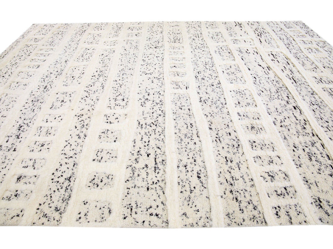 Modern Moroccan Wool Rug 10 X 14