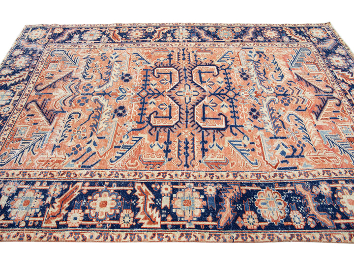 Antique Heriz Wool Rug 7 X 10