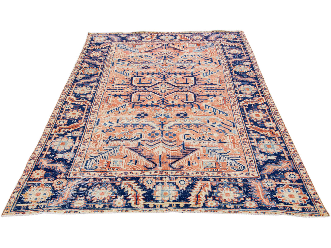 Antique Heriz Wool Rug 7 X 10