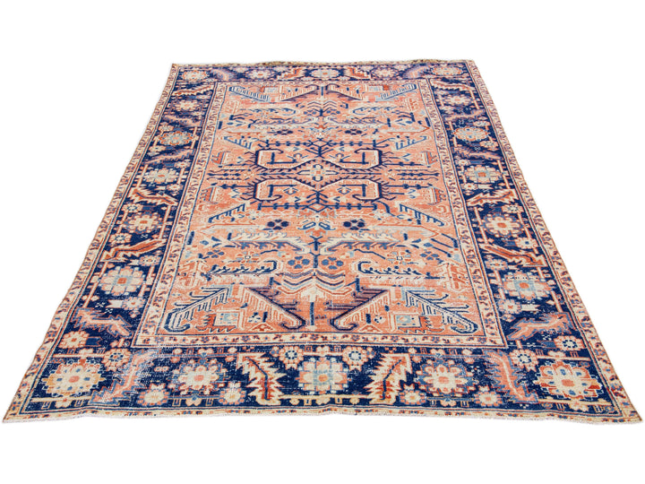Antique Heriz Wool Rug 7 X 10