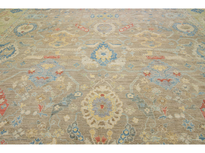Modern Sultanabad Wool Rug 17 X 22