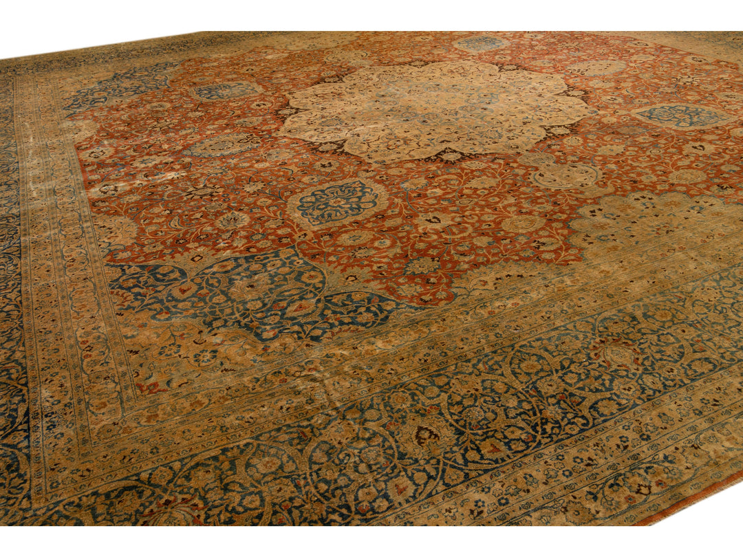 Antique Mashad Wool Rug 20 X 21