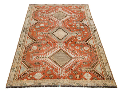 Antique Shiraz Wool Rug 4 X 7