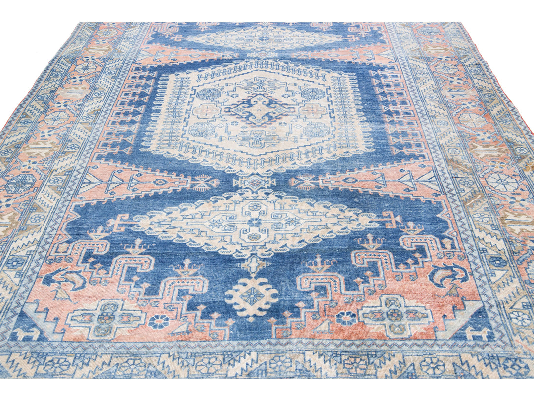 Antique Persian Heriz Shabby Chic Wool Rug 8 X 11