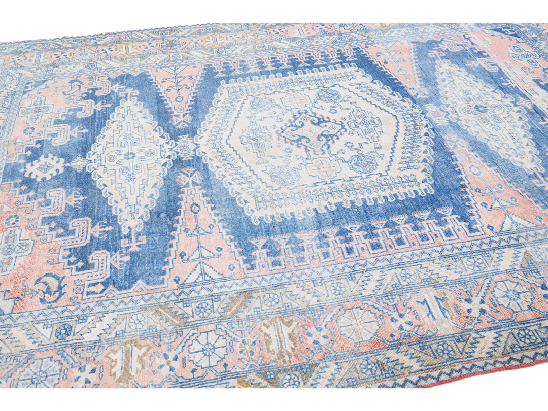 Antique Persian Heriz Shabby Chic Wool Rug 8 X 11