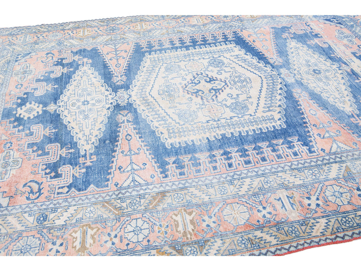 Antique Persian Heriz Shabby Chic Wool Rug 8 X 11