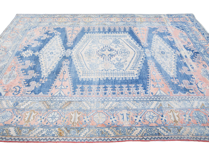 Antique Persian Heriz Shabby Chic Wool Rug 8 X 11