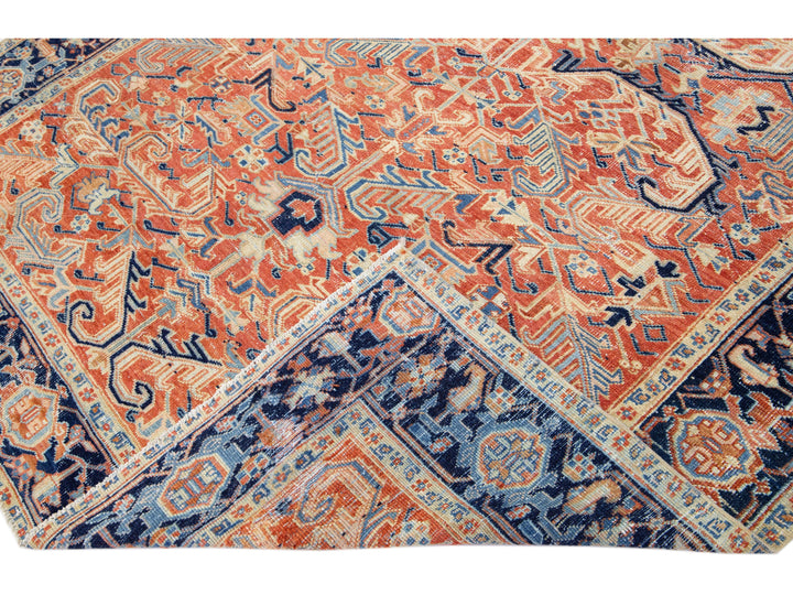 Antique Heriz Wool Rug 8 X 11