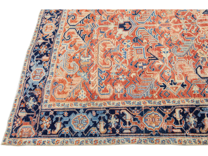 Antique Heriz Wool Rug 8 X 11