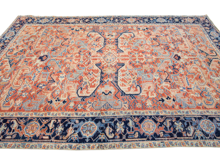 Antique Heriz Wool Rug 8 X 11