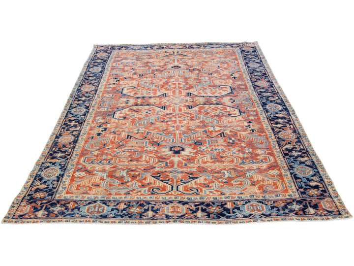 Antique Heriz Wool Rug 8 X 11