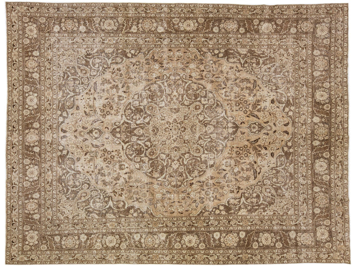 Antique Tabriz Wool Rug 10 X 12