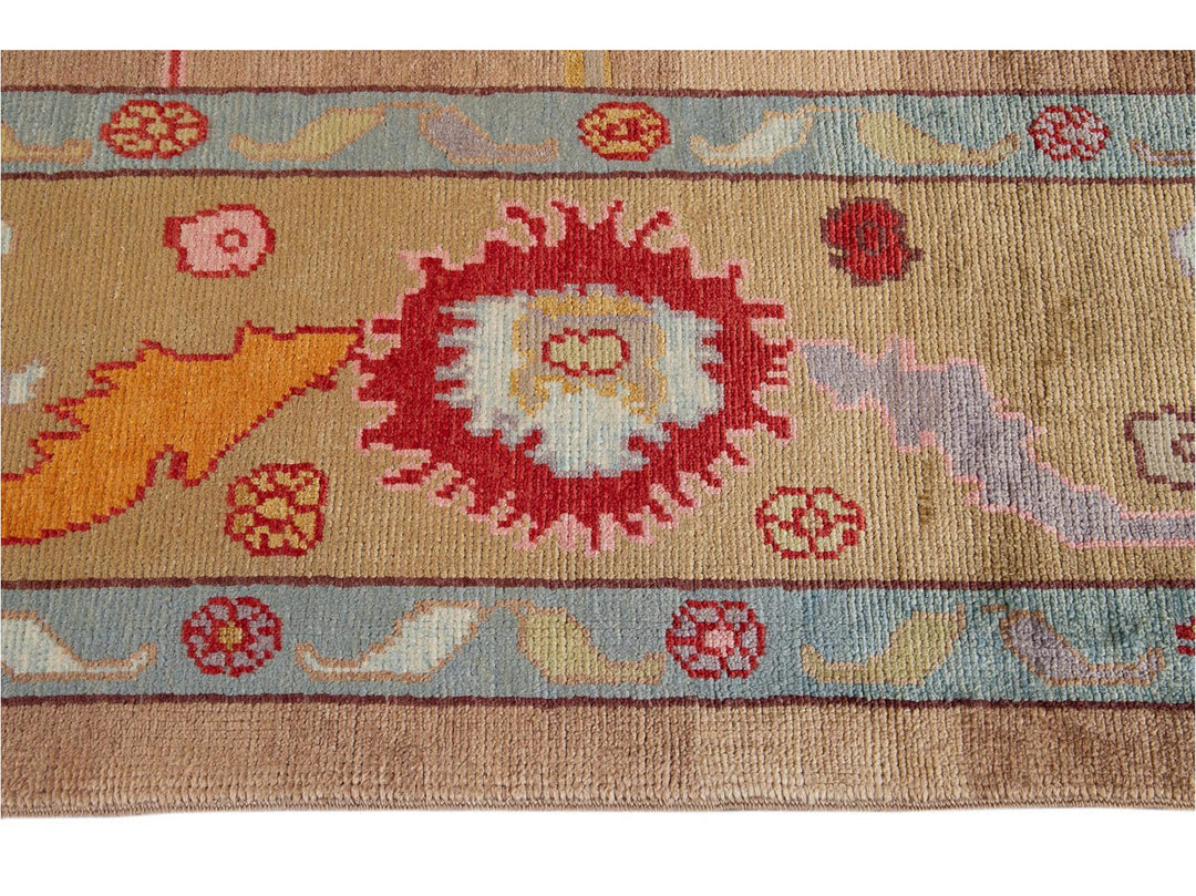 Modern Oushak Wool Rug 10 X 15