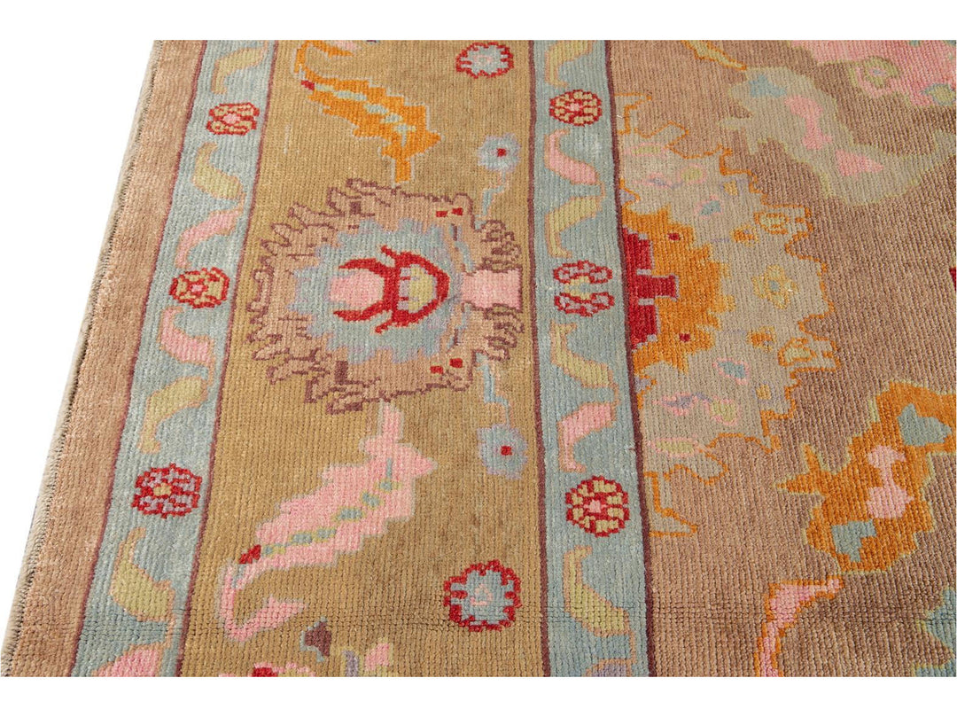 Modern Oushak Wool Rug 10 X 15
