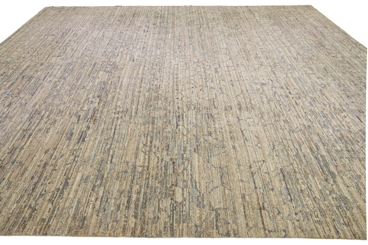 Modern Abstract Wool Rug 18 X 20