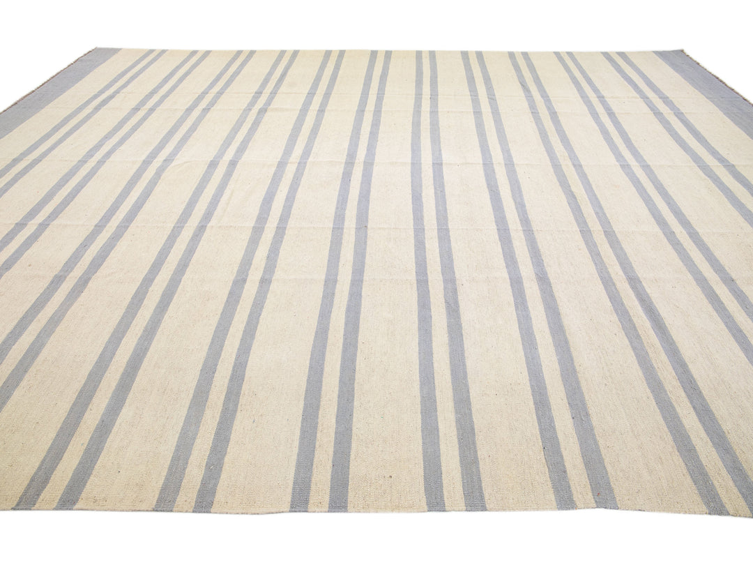 Modern Kilim Wool Rug 12 X 15
