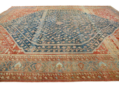 Antique Bakhtiari Wool Rug 15 X 20