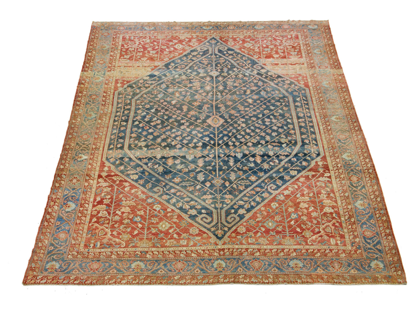 Antique Bakhtiari Wool Rug 15 X 20