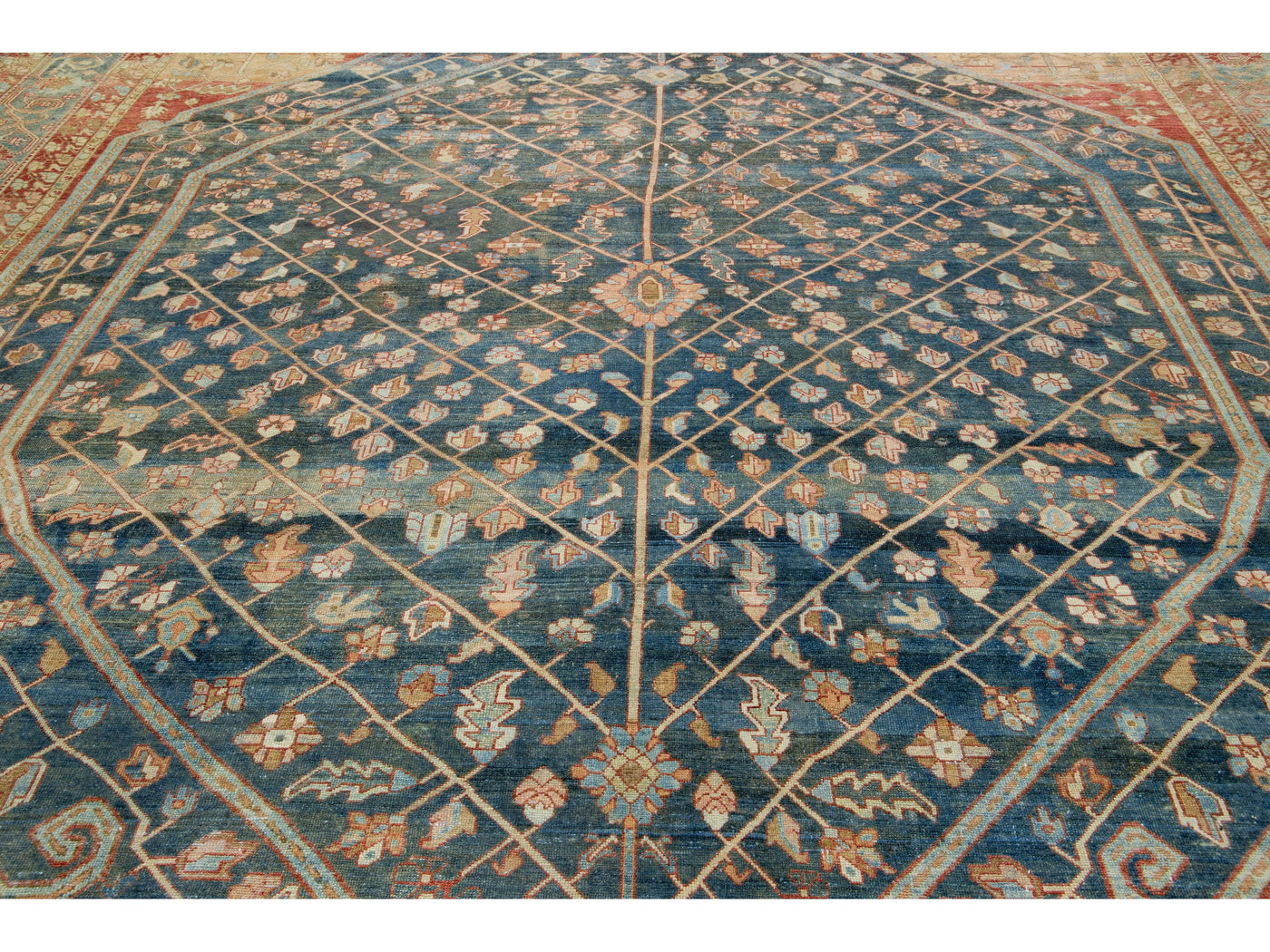 Antique Bakhtiari Wool Rug 15 X 20