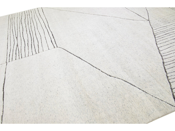 Modern Moroccan Wool Rug 12 X 15