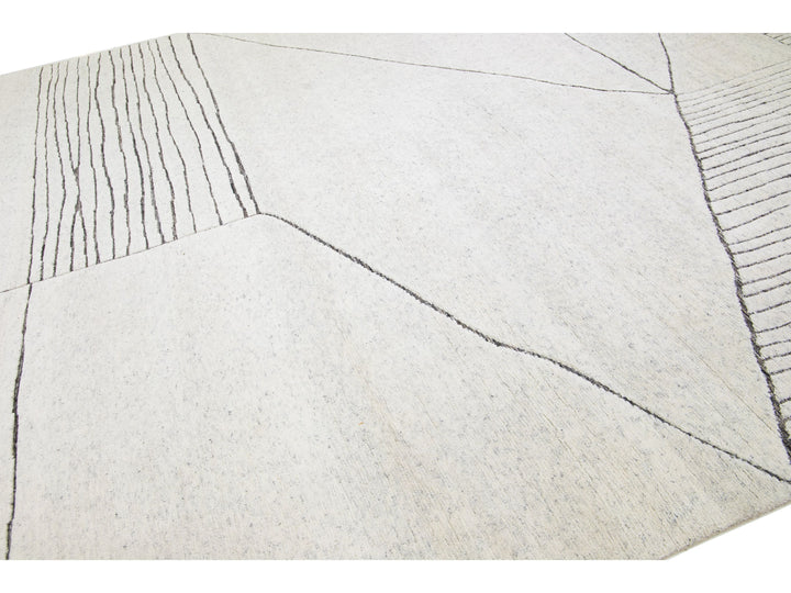 Modern Moroccan Wool Rug 12 X 15