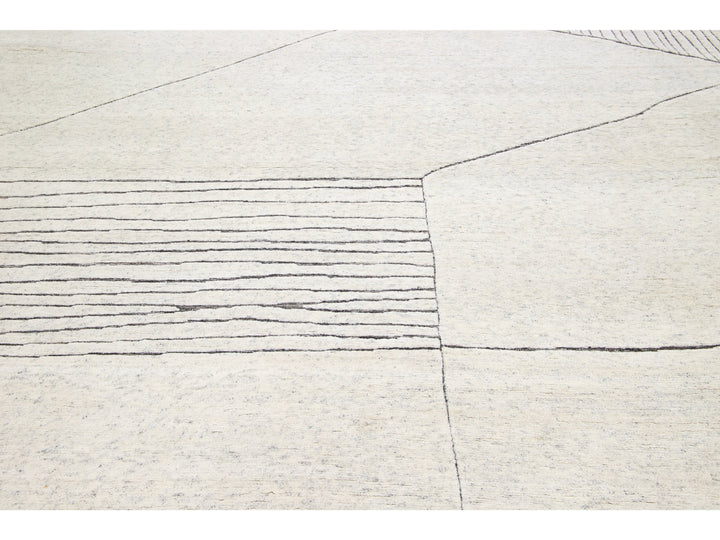 Modern Moroccan Wool Rug 12 X 15