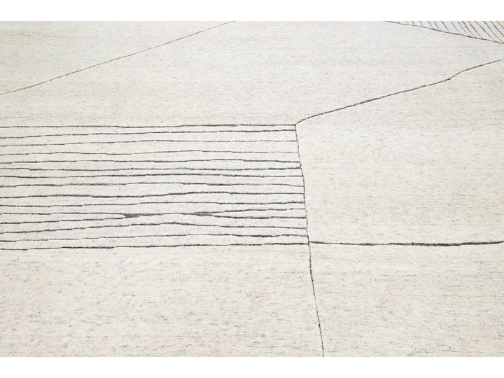 Modern Moroccan Wool Rug 12 X 15