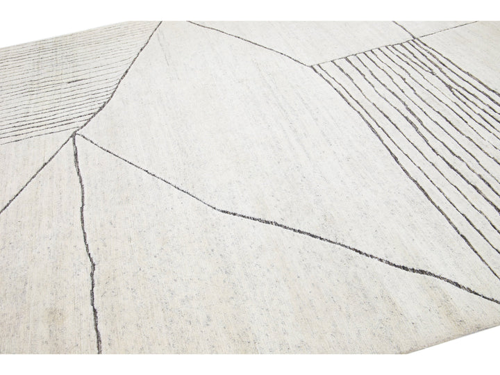 Modern Moroccan Wool Rug 9 X 12